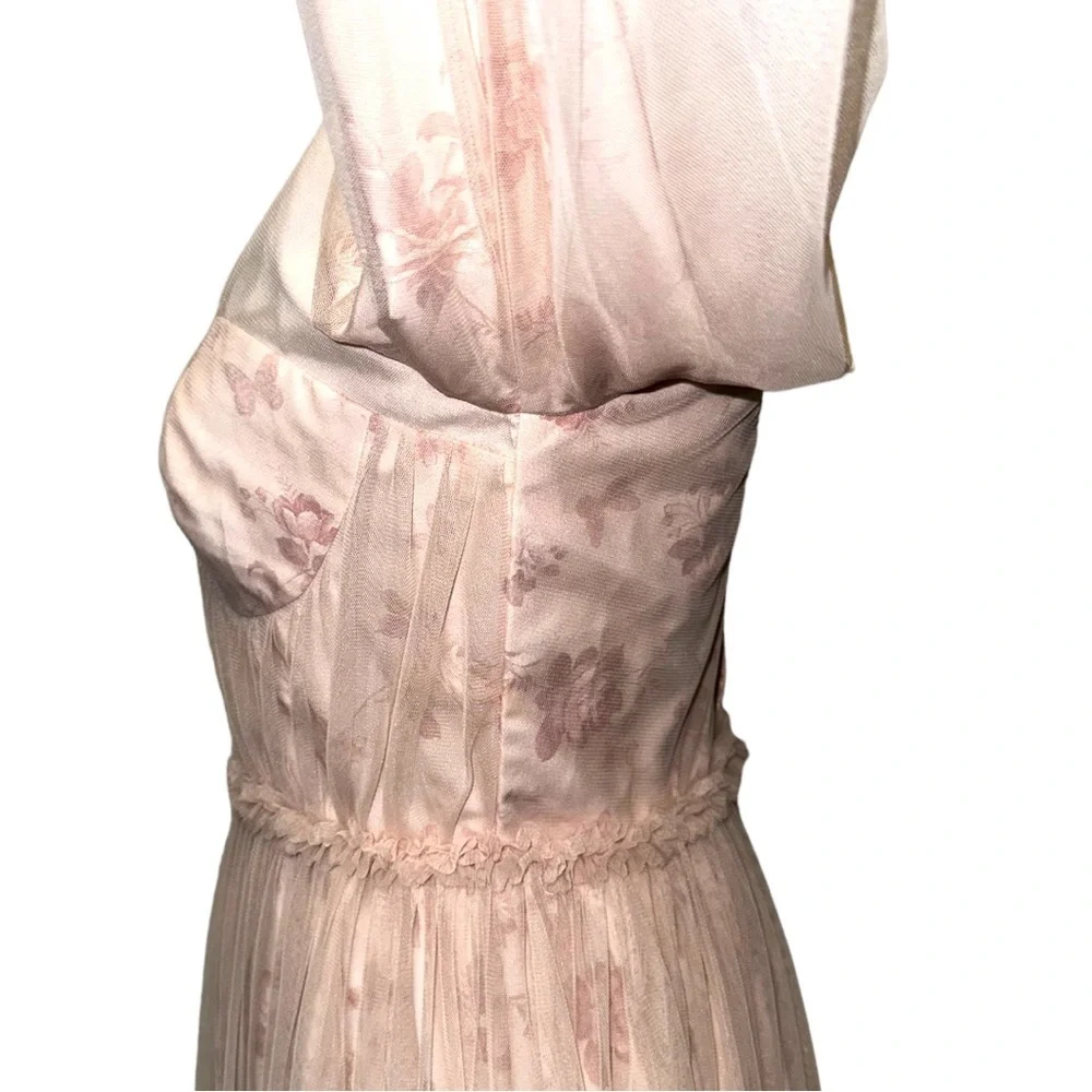 Ivy City Co Blush Pink Floral Tulle Maxi Dress - Picture 12 of 16